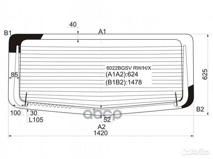Стекло заднее с обогревом renault trafic/opel V
