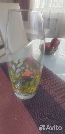 Большая хрустальная ваза для цветов