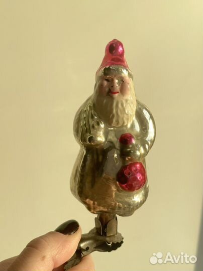 Елочные игрушки из стеклана прищепке СССР