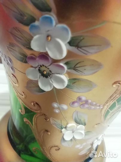 Ваза цветное стекло Богемия