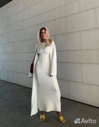 Платье с кардиганом кашемир
