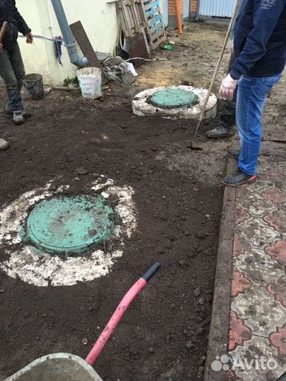 Выгребные ямы,переливной септик,дренаж,водопровод