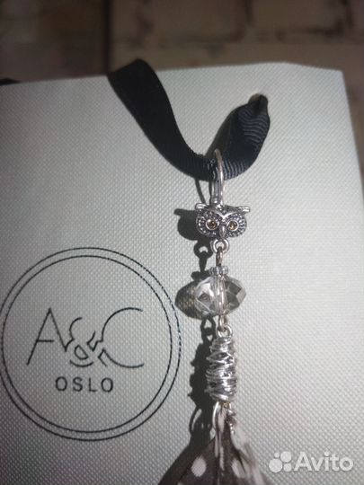 Серьги совы c перьями A&C oslo