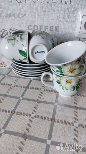 Чайный сервиз. Набор 6шт тарелки и чаш