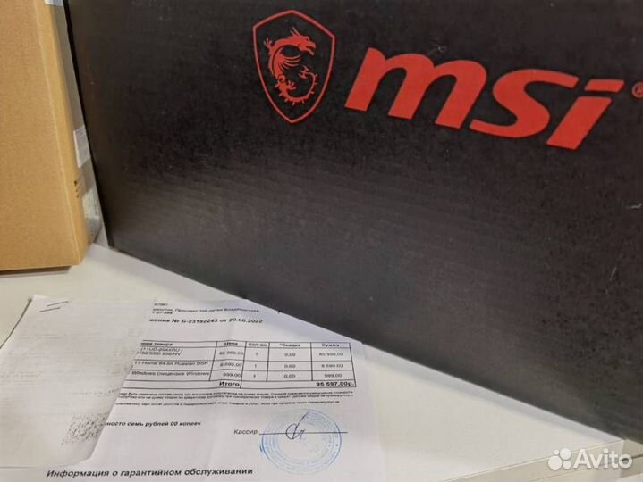 Игровой Ноутбук Msi Core I5 + Rtx 3050 Ti 4Gb +Ssd