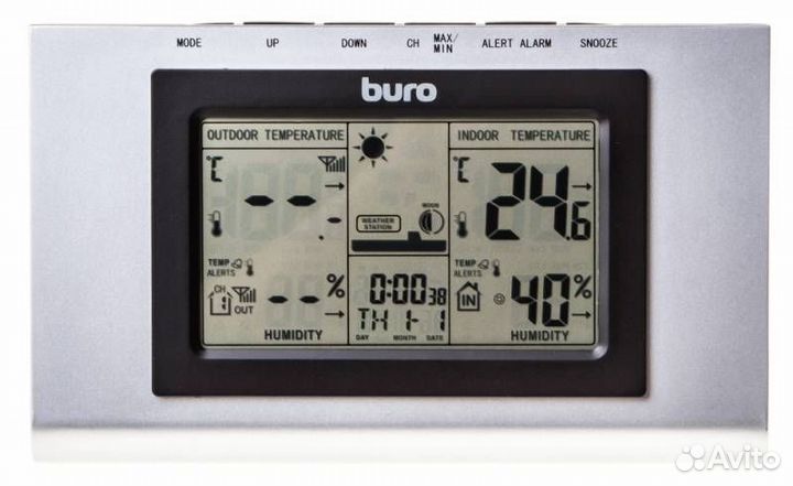 Погодная станция Buro H127G серебристый/черный