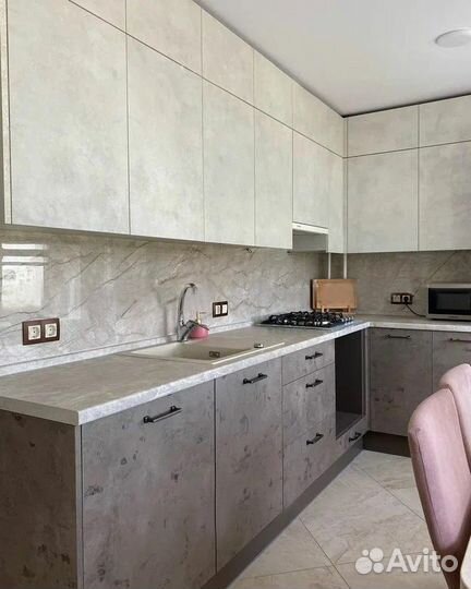 Кухонный гарнитур без ручек мок 086515