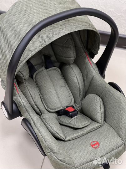 Коляска трансформер luxmom 3 в 1 оливковый цвет