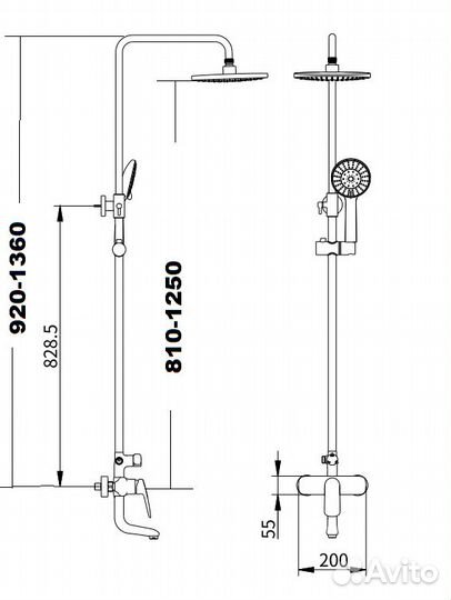 Душевая стойка Savol (SK-H7401)