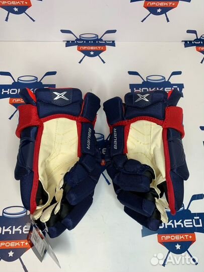 Краги хоккейные Bauer Vapor 2X 14 navy/red/white