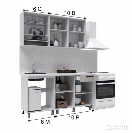Кухонный гарнитур 1600 мм современный