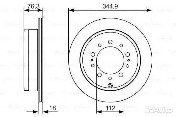 Тормозной диск задний toyota land cruiser 200 07