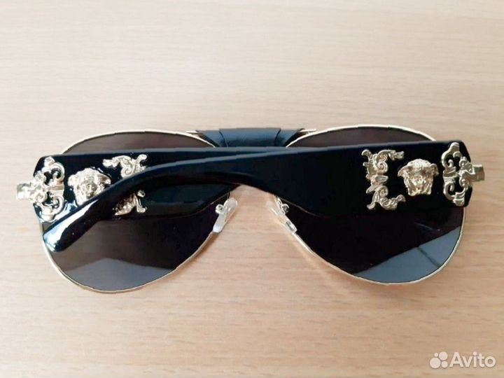 Versace унисекс черные солнцезащитные очки