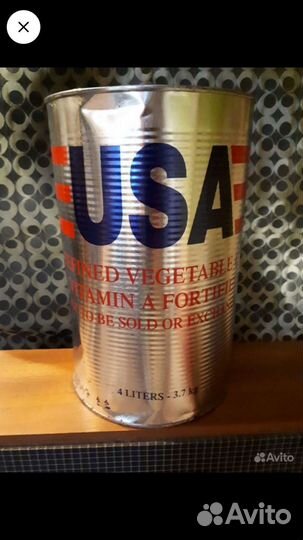 Банка из под масла США 1991год