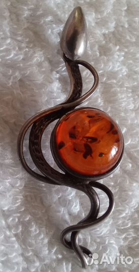 Кулон подвеска с янтарём