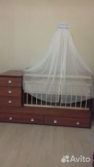Детская кроватка трансформер с комодом