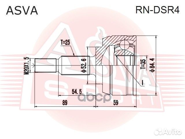 ШРУС renault fluence наружн. rndsr4 asva