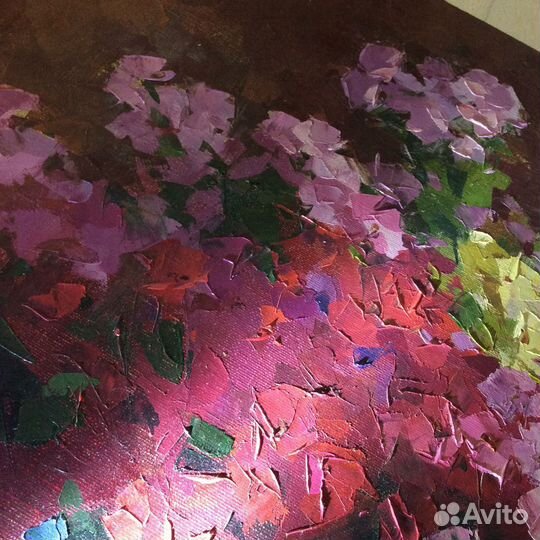 Картина натюрморт с цветами «Рубиновая симфония»