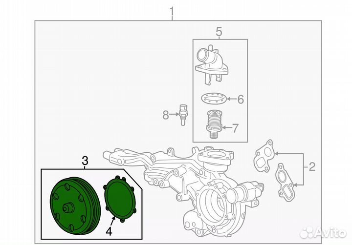 Помпа Насос охлаждения Cadillac Escalade и Tahoe c