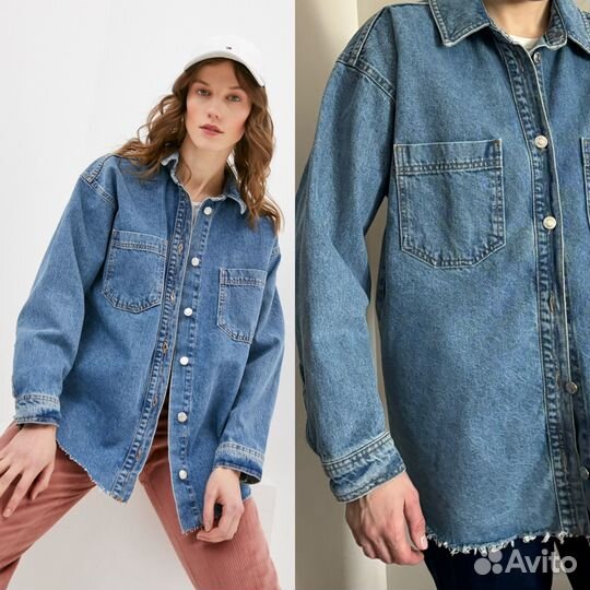 Джинсовая куртка джинсовка Topshop размер S синяя