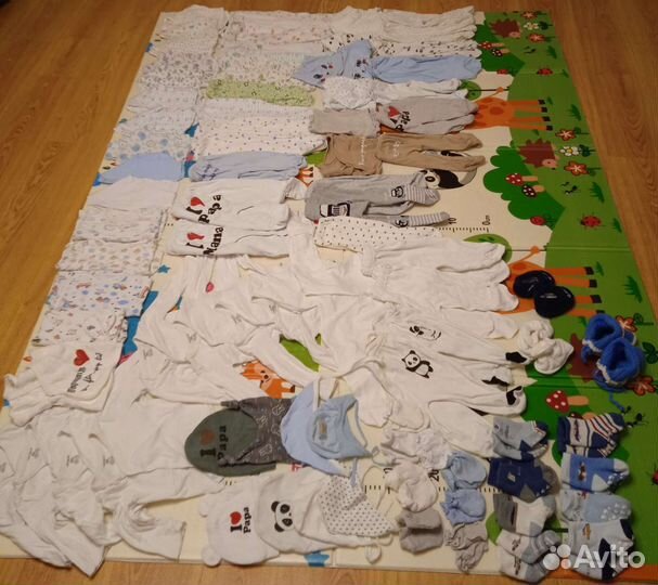 Большой пакет вещей на новорожденных