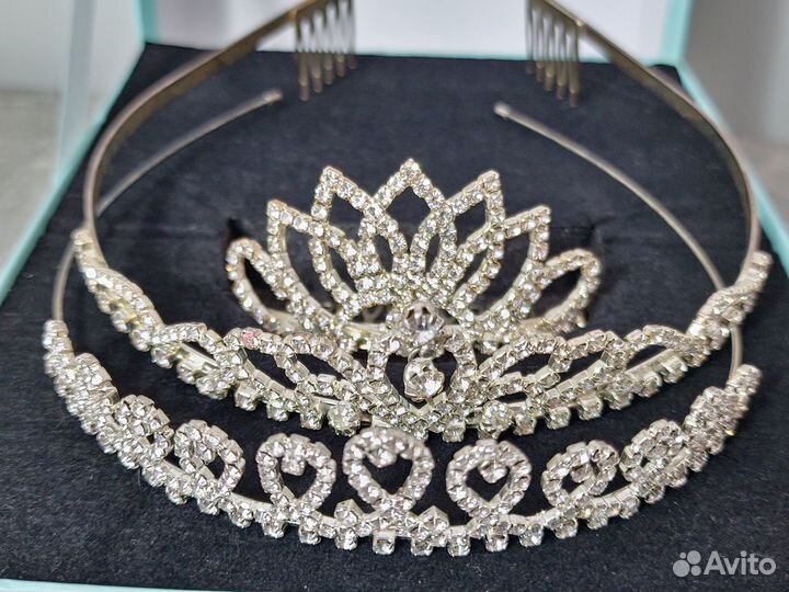 2 диадемы и 1 заколка - ободок для волос