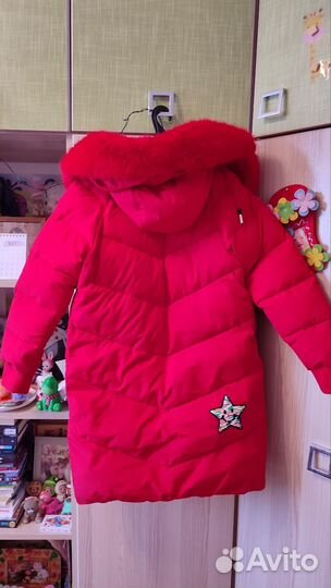 Пуховик для девочки 140