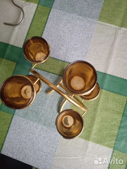 Набор рюмки мельхиор с позолотой