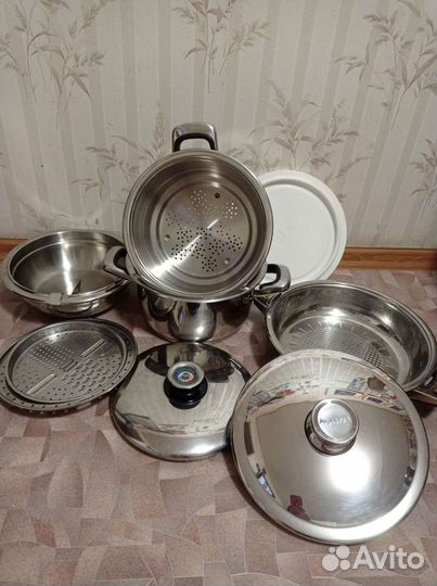 Zepter кастрюля пароварка и сковорода berghoff