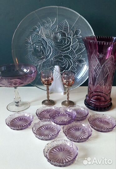 Розетки аметистовое стекло. Редкость.Винтаж.СССР