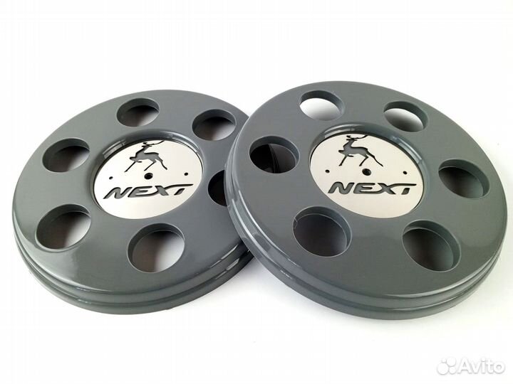 Колпаки на газель серые с нержавеющей вставкой