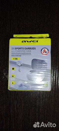 Беспроводные наушники Awei T36. В фиолетовом цвете