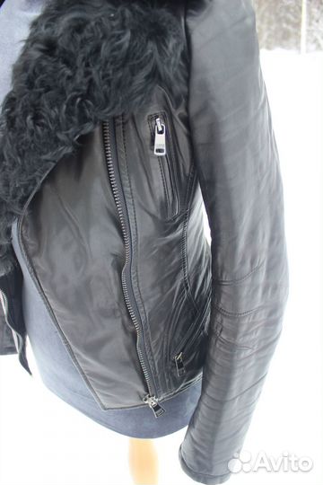 Куртка женская из натуральной кожи с мехом New Sty