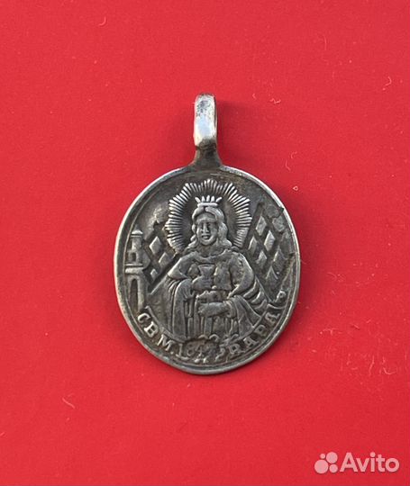 Старинная Иконка-Образок см Варвара И Успение бм