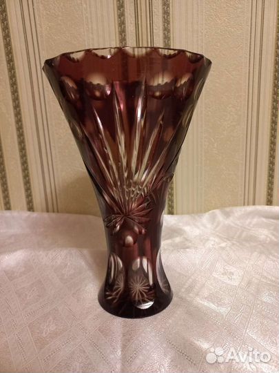 Ваза для цветов цветной хрусталь