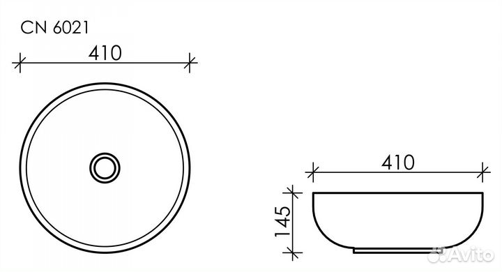 Раковина накладная Ceramica nova Element Cn6021