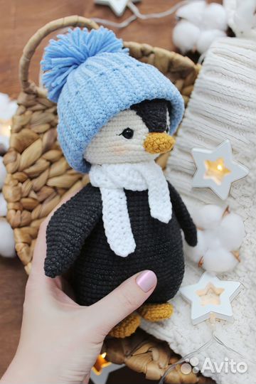 Вязаная игрушка Пингвин