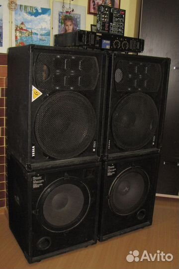 Колонки Сабы 2160W Усилитель Yamaha Микшер Lomeho