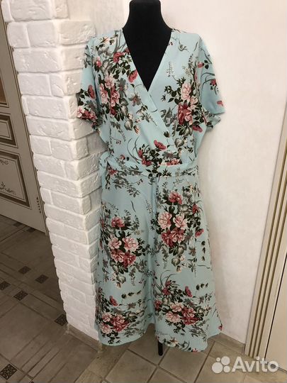 Новое шикарное голубое летнее платье р 54/56