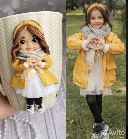 Кукла по фото, брелок, кружка, рамка ручной работы