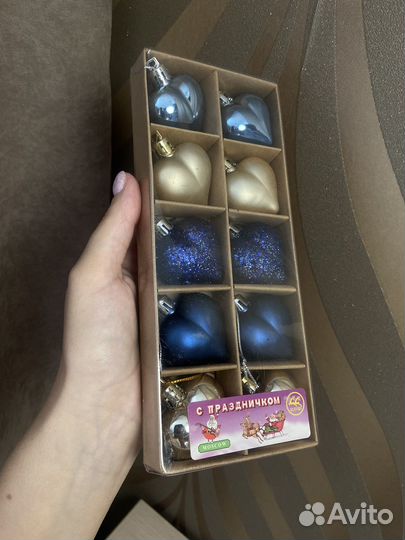 Елочные игрушки сердечки