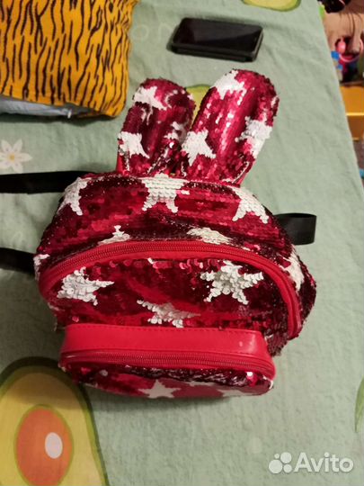 Рюкзак с пайетками и ушками