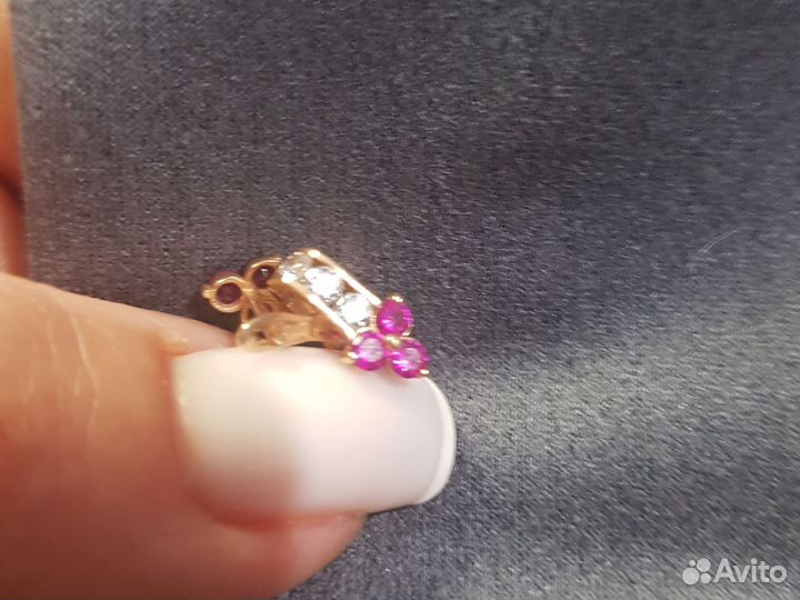 Золотые серьги с сапфирами новые