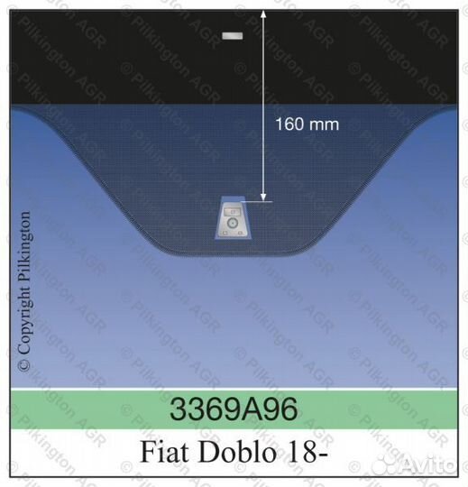 Fiat doblo 2018- до пятака зеркала 16см стекла лобовые pilkington pilkington 3369agsv96