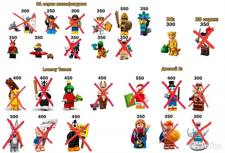 Lego collection Minifigures Disney, Looney tunes