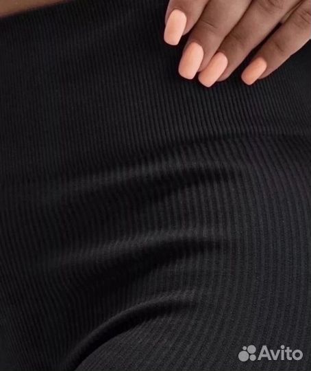 Леггинсы в рубчик утепленные