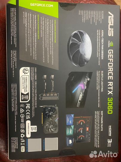 Видеокарта nvidia GeForce RTX 3060 asus 12Gb LHR