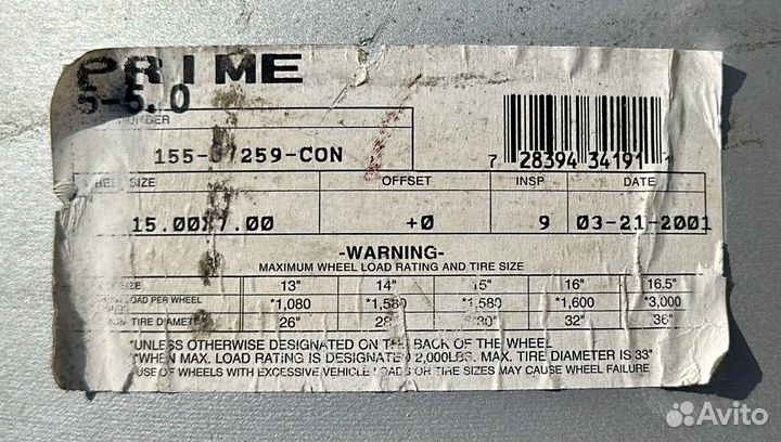 Литые диски Prime R15