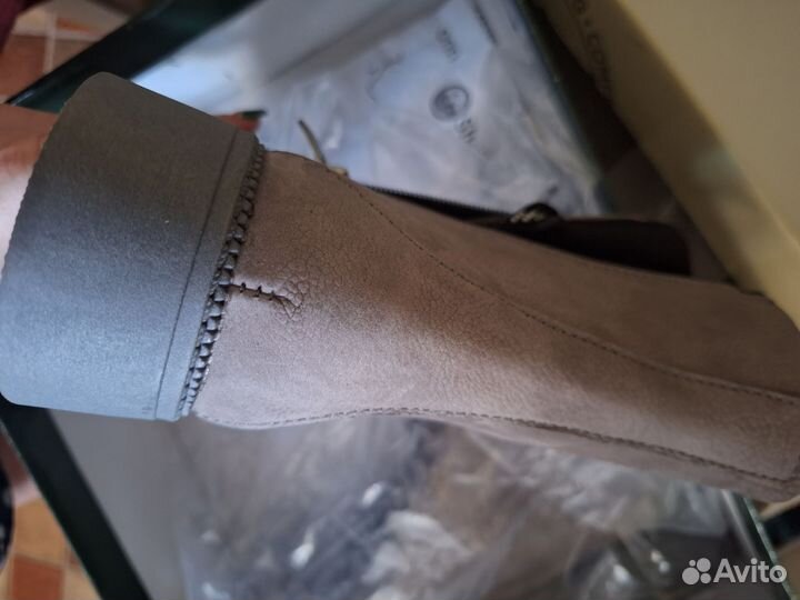 Новые турецкие демисезонные ботинки кожаные нубук