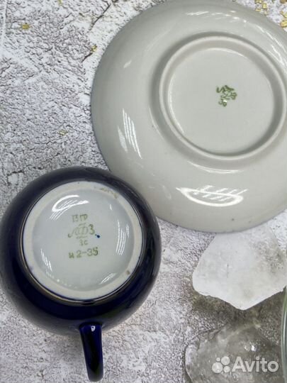 Чайная пара лфз (кобальт/позолота)